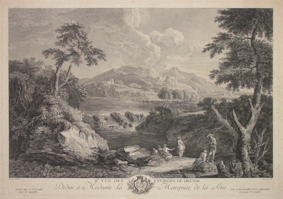 Print - IIe Vue des Environs de Dresde Dediee a Madame La Marquise de la Sone - Nee